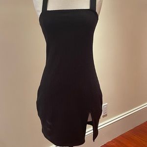 motel rocks black mini dress with slit